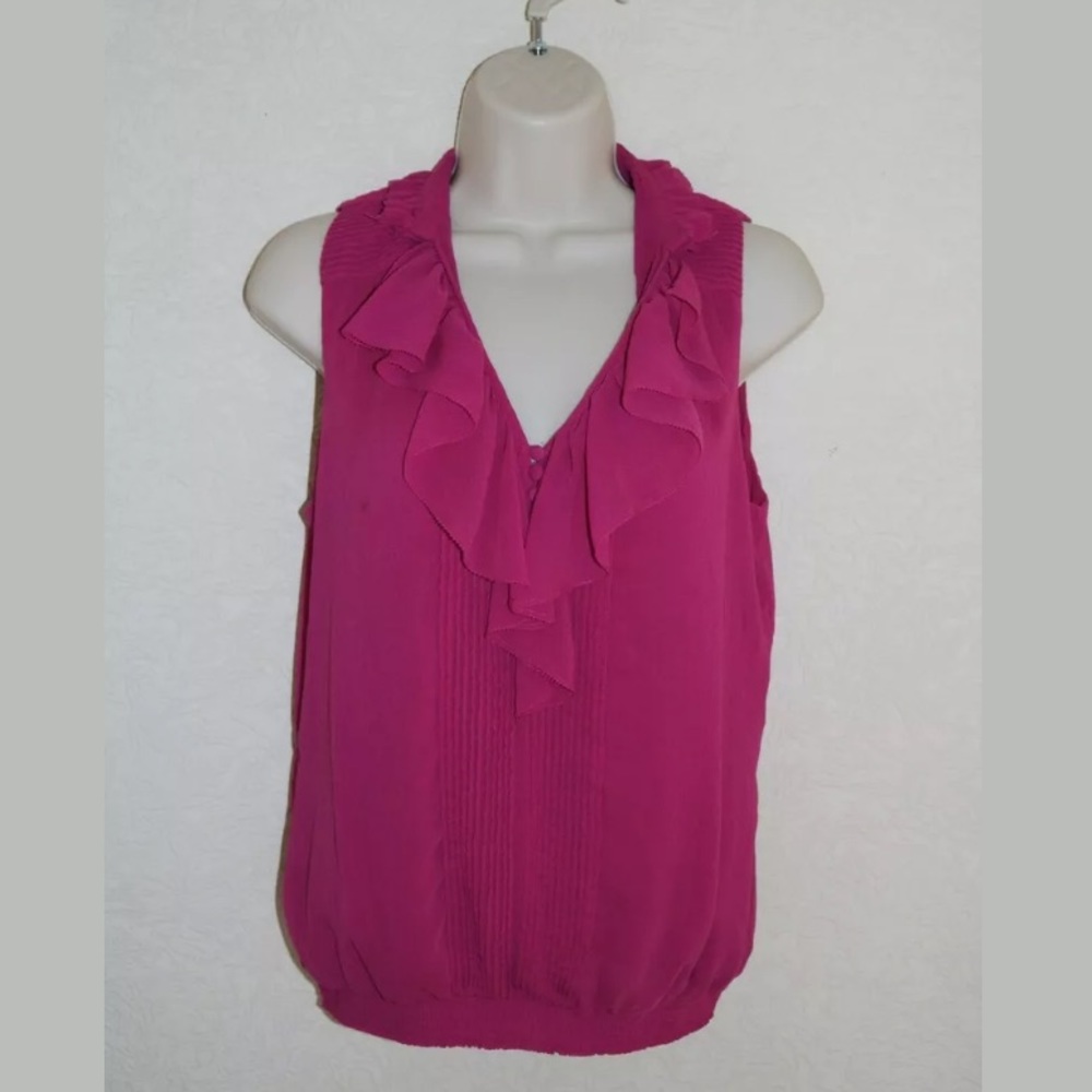 White House Black Market Woman's Blouse M Fuchsia